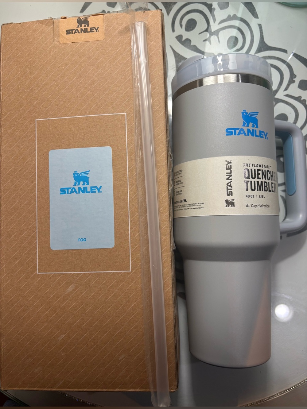 New Stanley Quencher H2.0 40 oz Tumbler Fog Gray Blue NEW